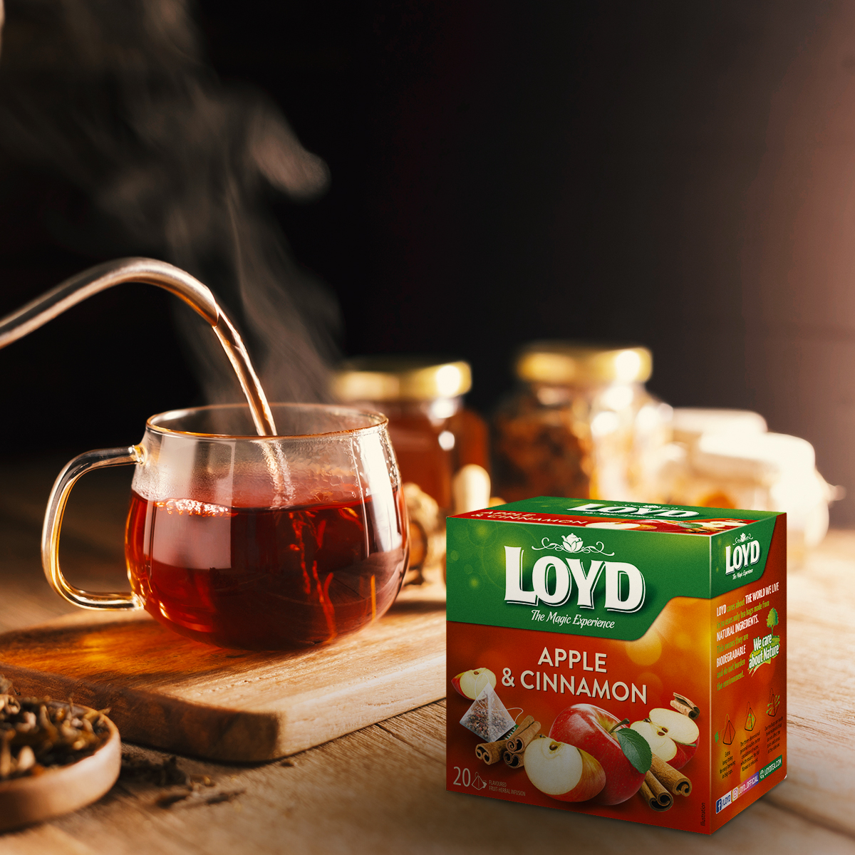 HERBATKA OWOCOWA LOYD JABŁKO Z CYNAMONEM 20 TOREBEK