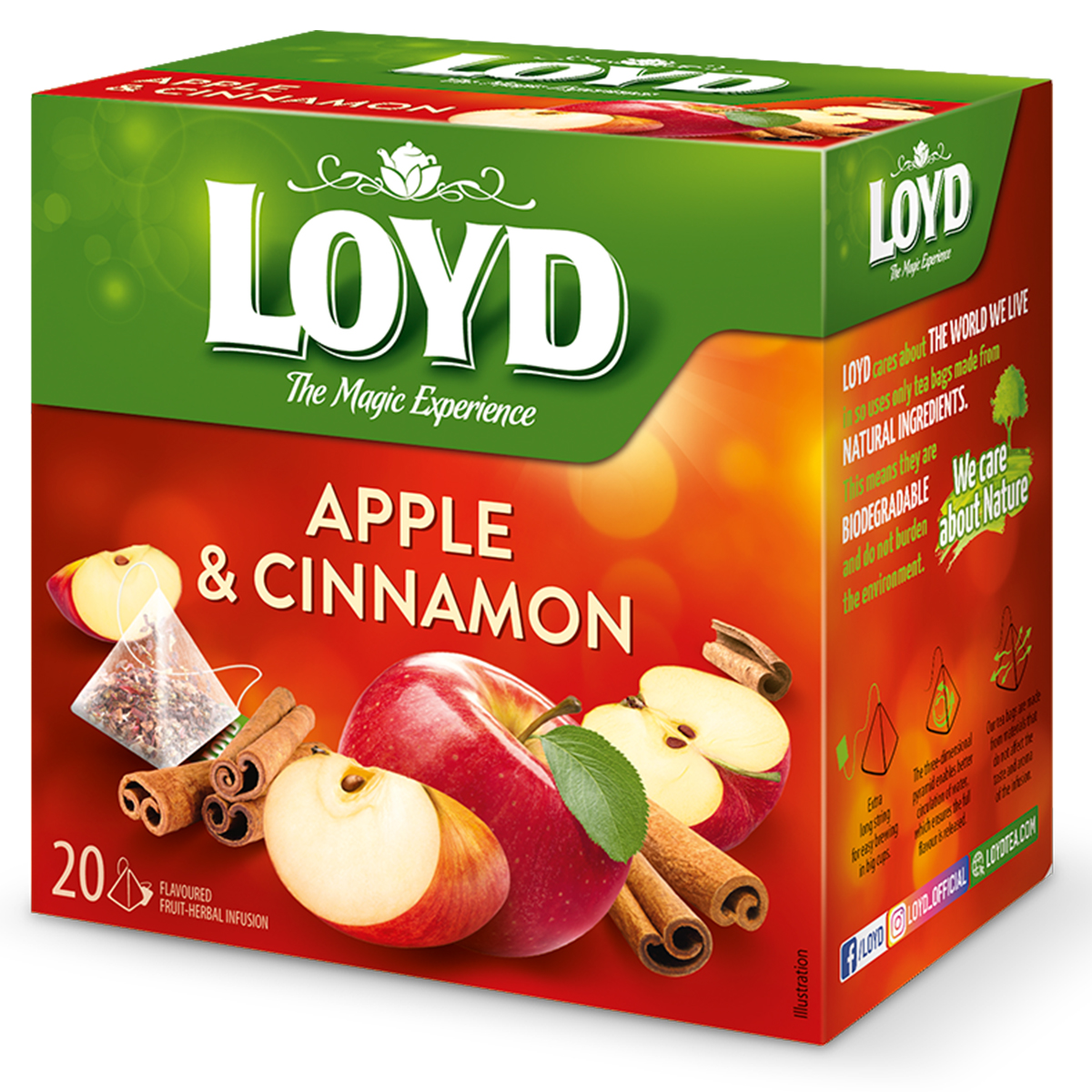 HERBATKA OWOCOWA LOYD JABŁKO Z CYNAMONEM 20 TOREBEK
