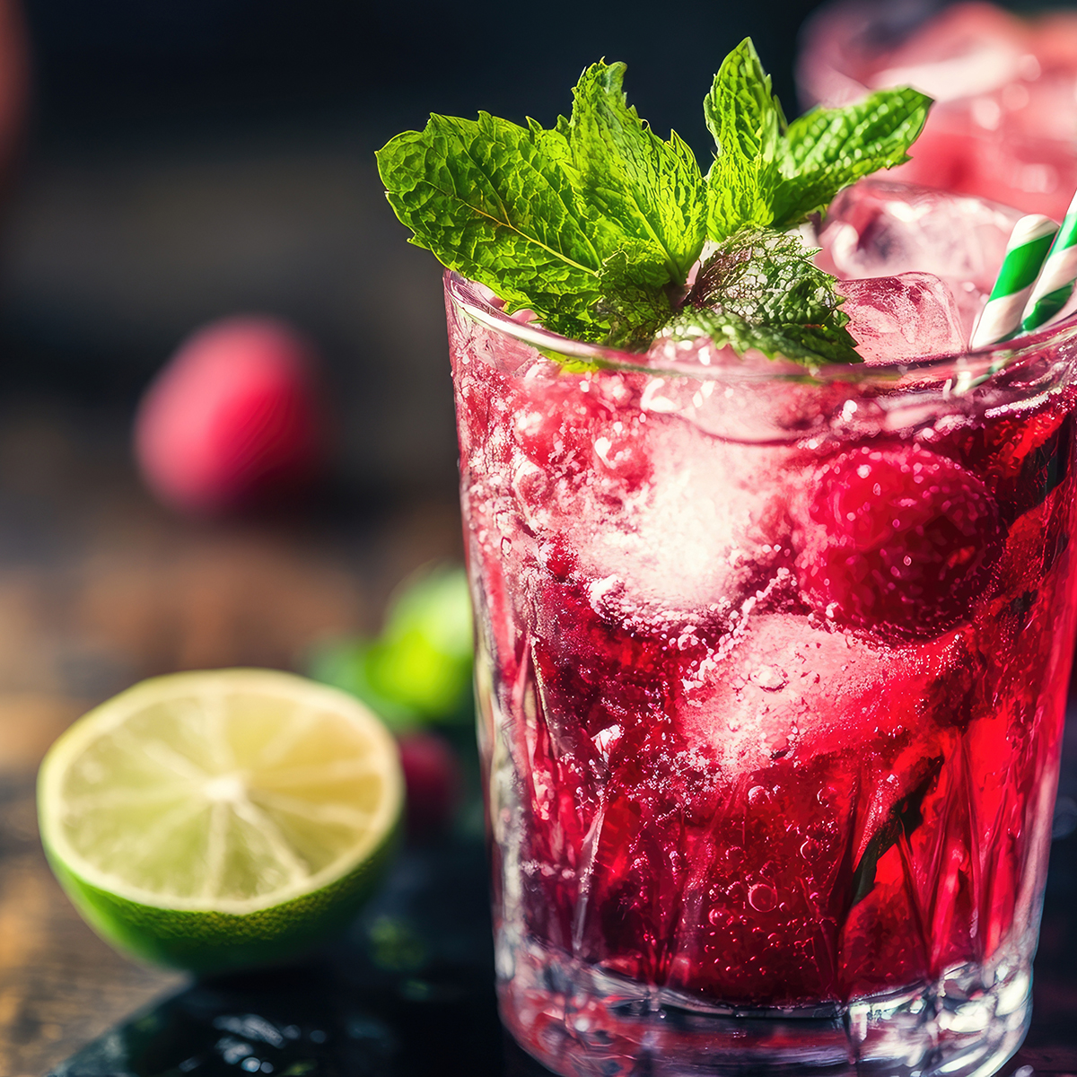 Taniej! 7 sztuk Lemoniada Mohito Malinowe 40G Zestaw