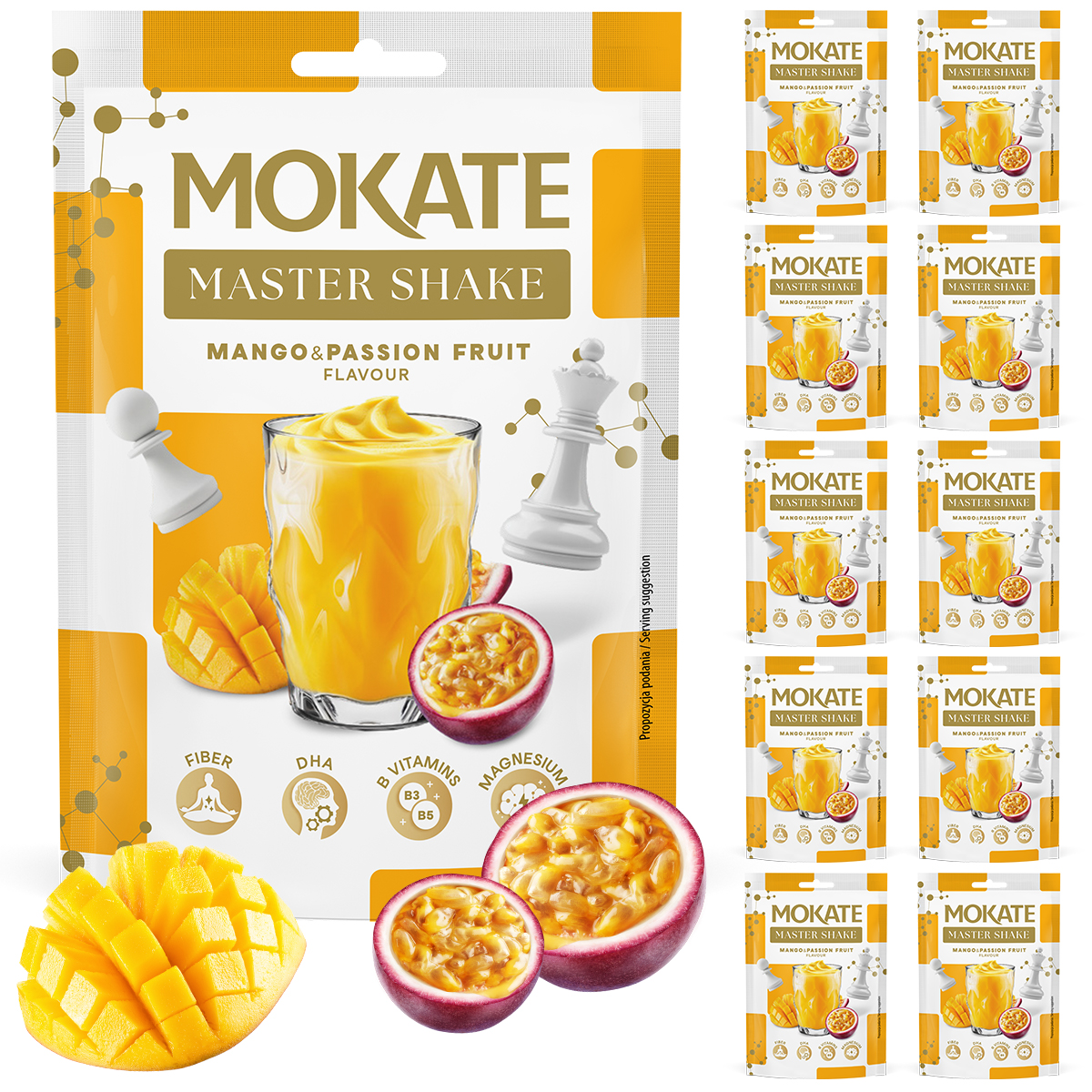 10 SZTUK MOKATE MASTER SHAKE MANGO 10X30