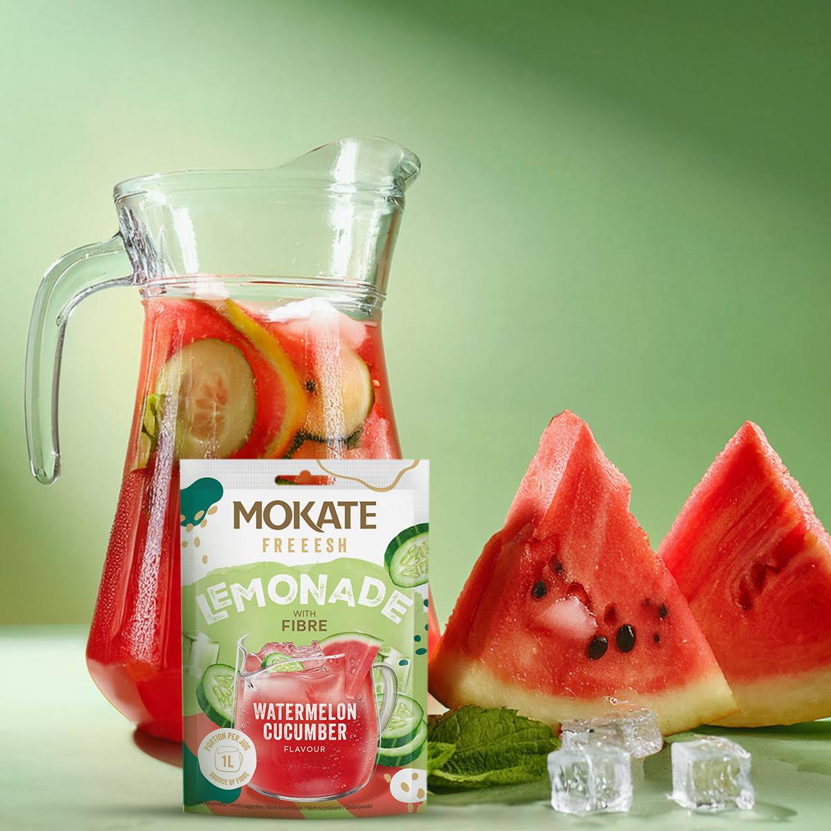 10 x LEMONIADA FRESH ARBUZ I OGÓREK + BŁONNIK