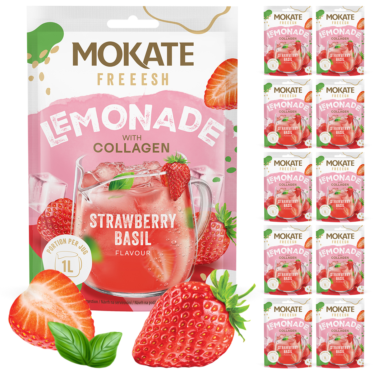 10 X LEMONIADA FRESH TRUSKAWKA+BAZYLIA Z KOLAGENEM