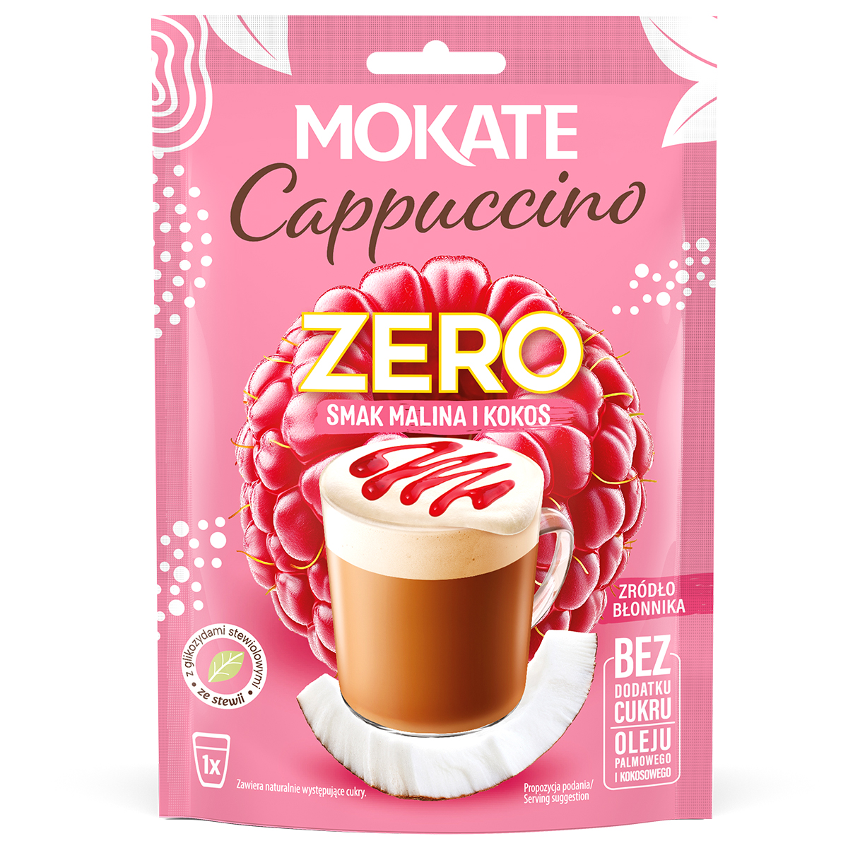 10 sztuk x CAPPUCCINO ZERO malina kokos