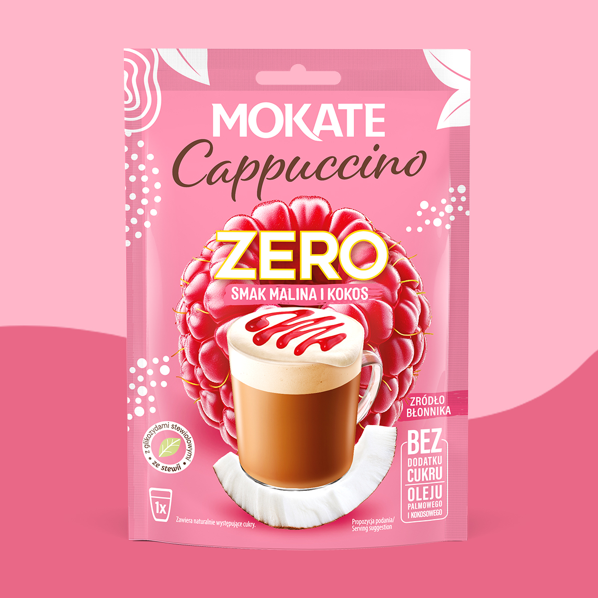 10 sztuk x CAPPUCCINO ZERO malina kokos